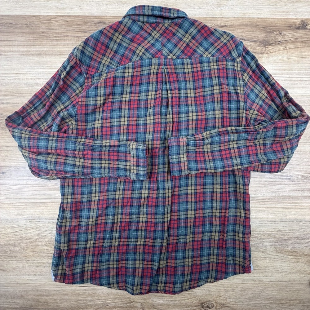 Carbon 2 Cobalt Shirt Mens Size M Cotton Long Sleeve Red Plaid - Picture 4 of 7